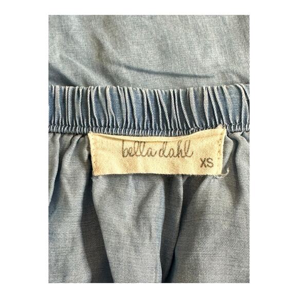 Bella‎ Dahl Anthropologie Dress Womens XS Chambray Off the Shoulder Mini Beachy - Picture 6 of 8